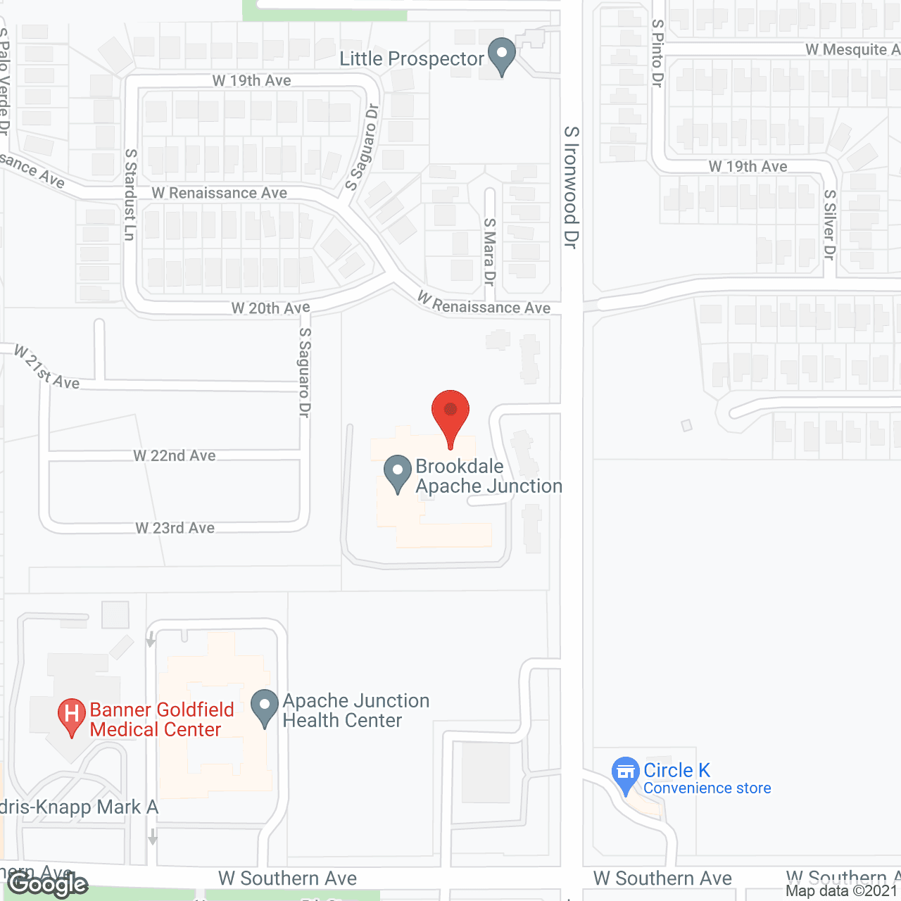 Brookdale Apache Junction in google map