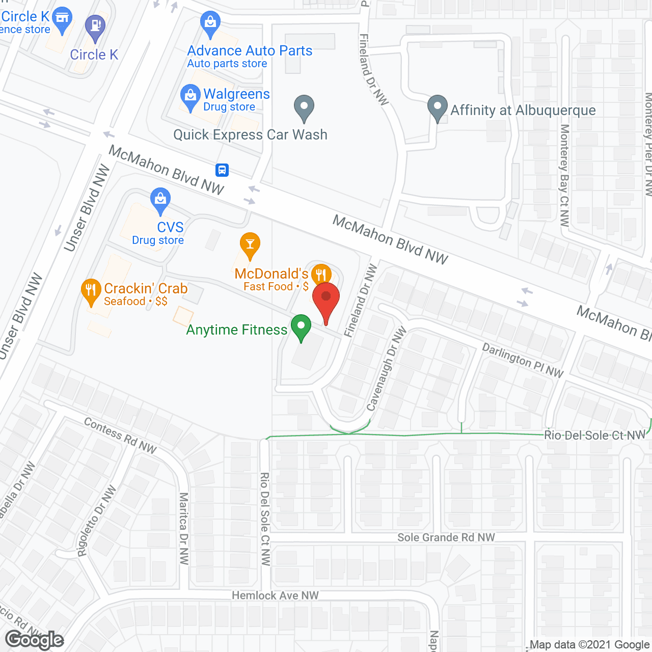 Affinity at Albuquerque in google map