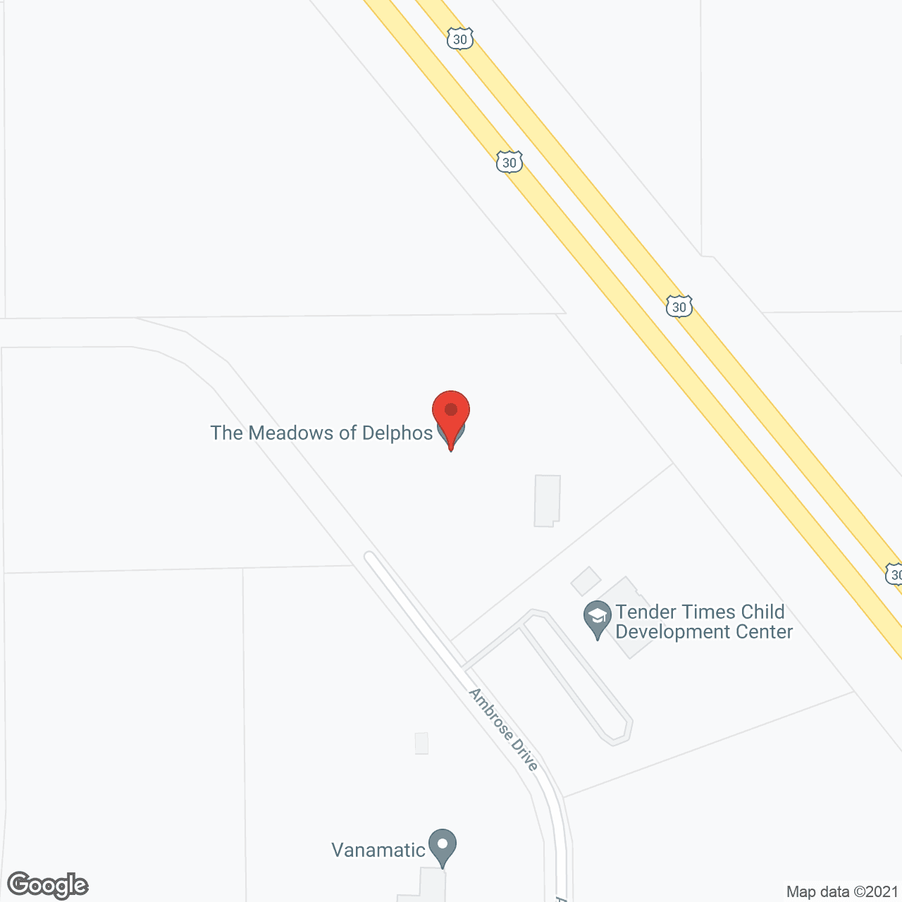 The Meadows of Delphos in google map