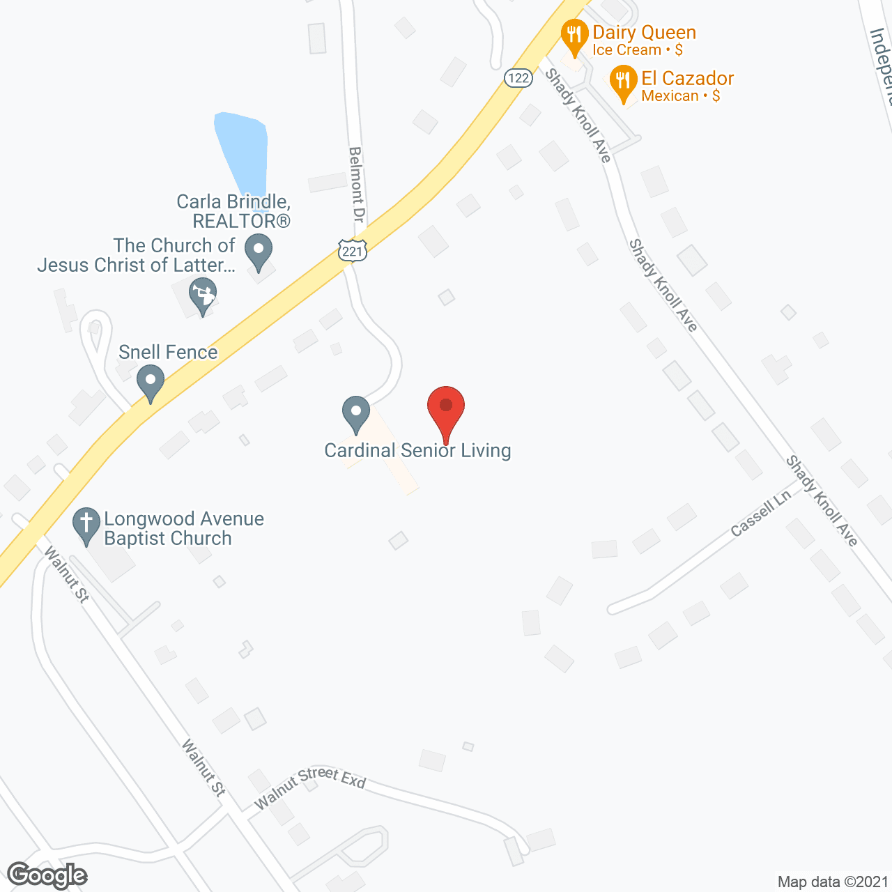 Cardinal Senior Living in google map