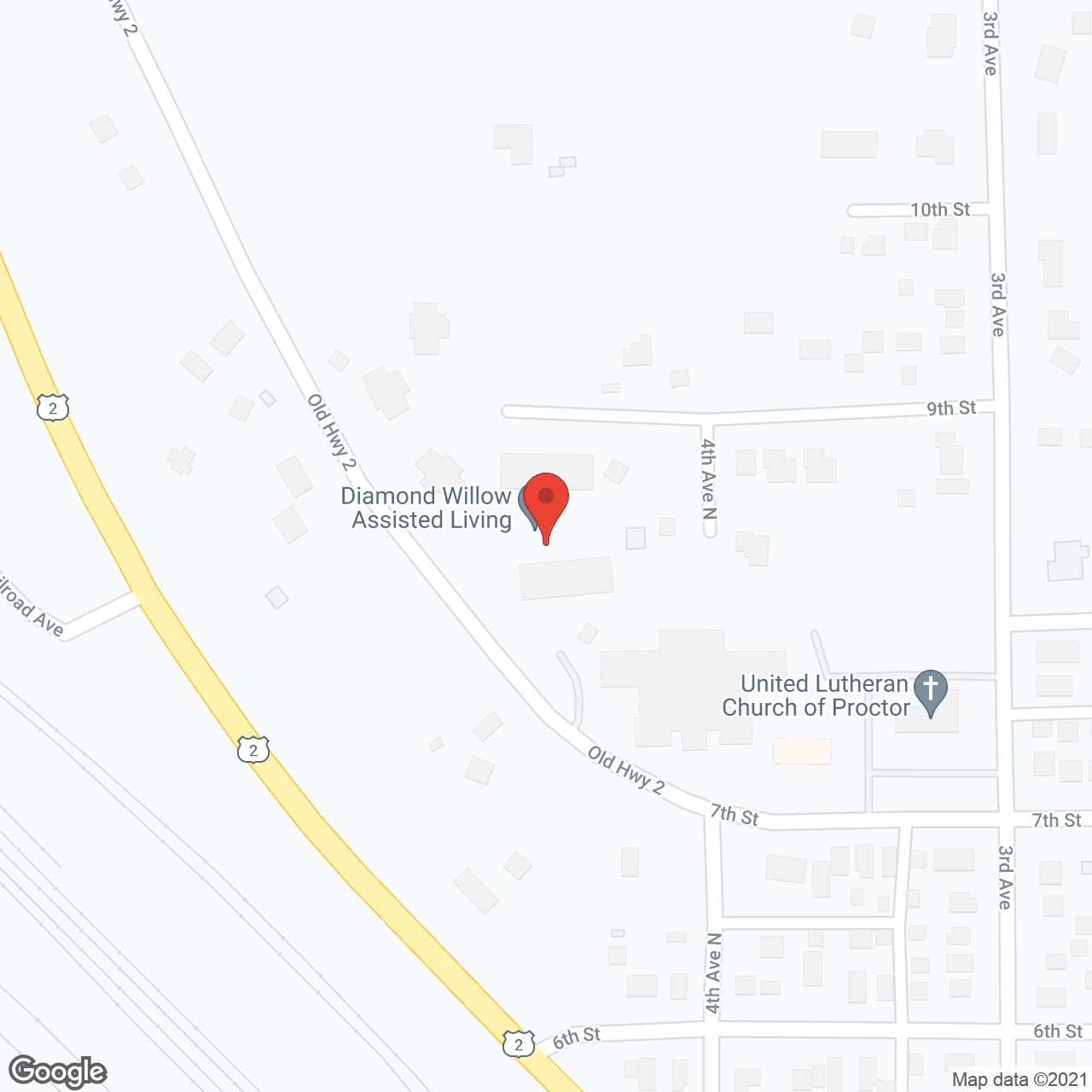Diamond Willow Assisted Living of Proctor in google map