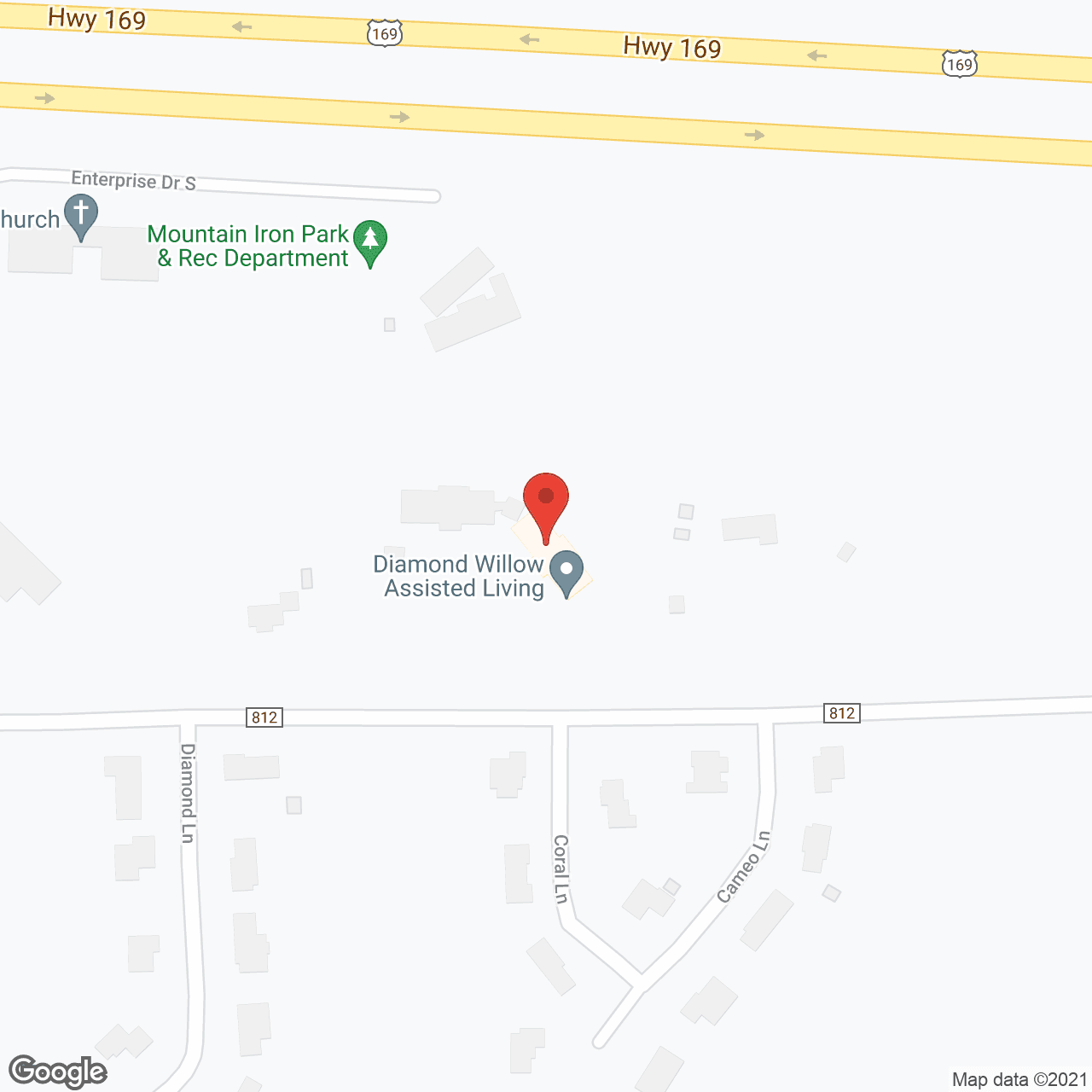 Diamond Willow Assisted Living of Mountain Iron in google map