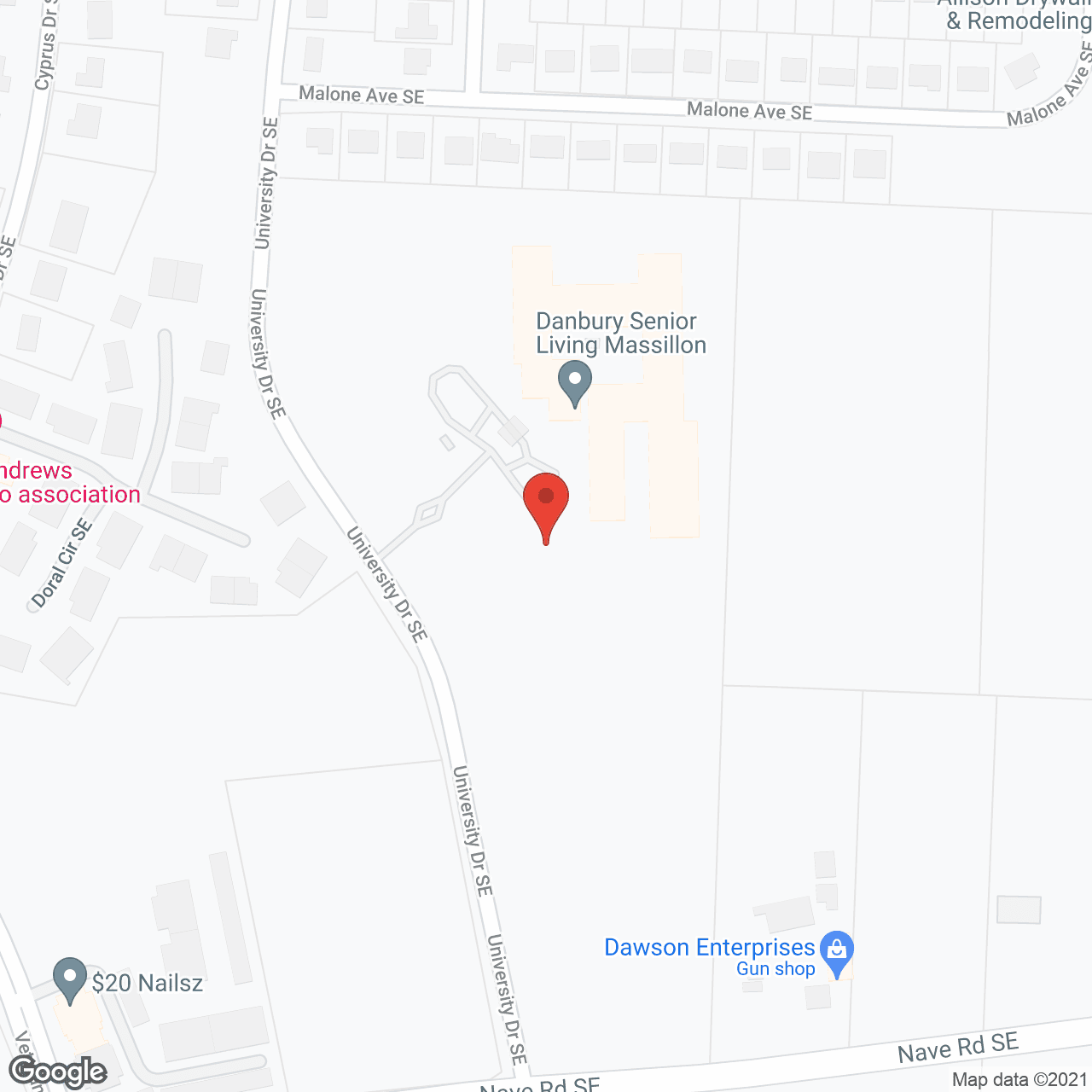 Danbury in Massillon in google map