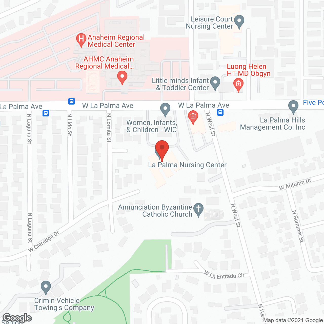 La Palma Nursing Center in google map
