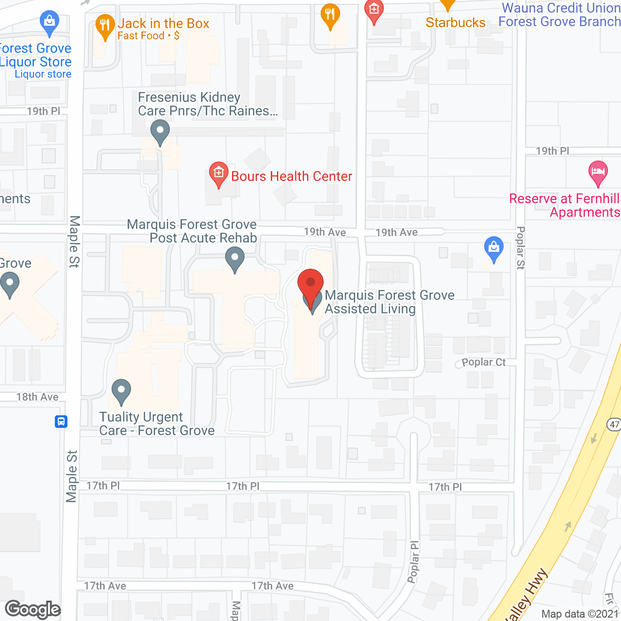 Marquis Forest Grove Assisted Living in google map