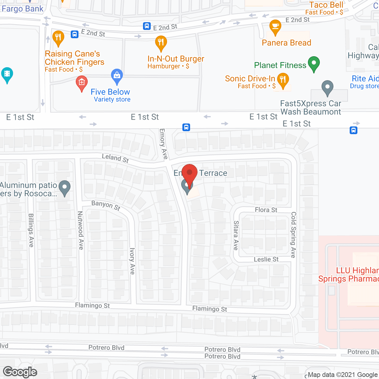 Emory Terrace in google map