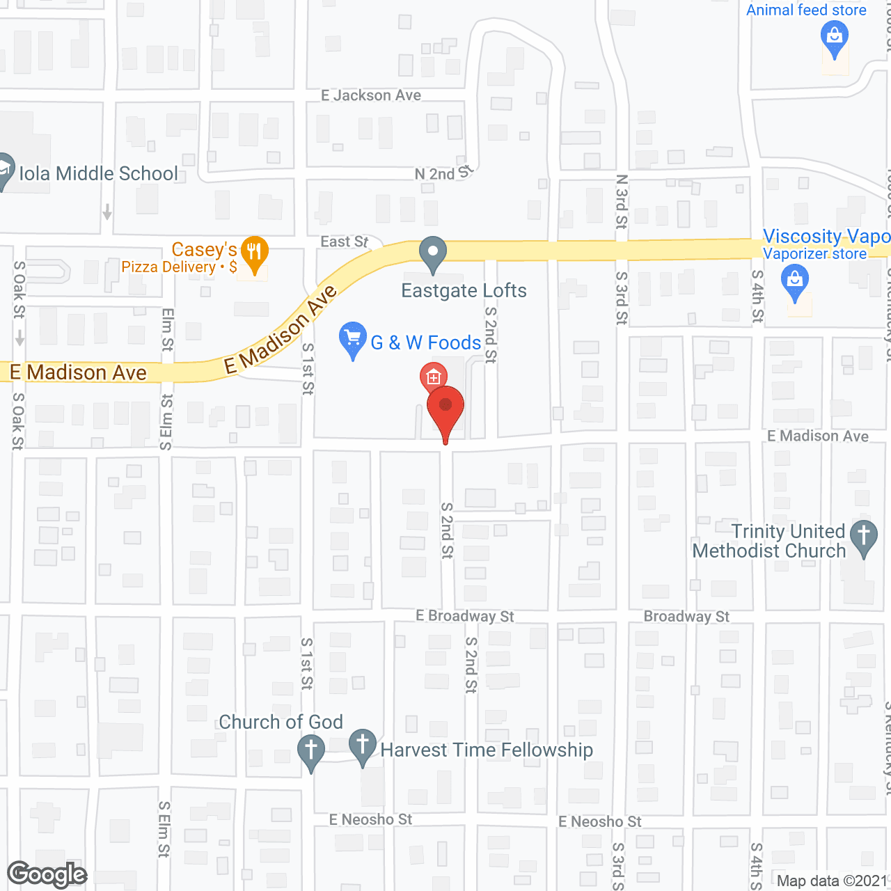 Allen County Hospital in google map