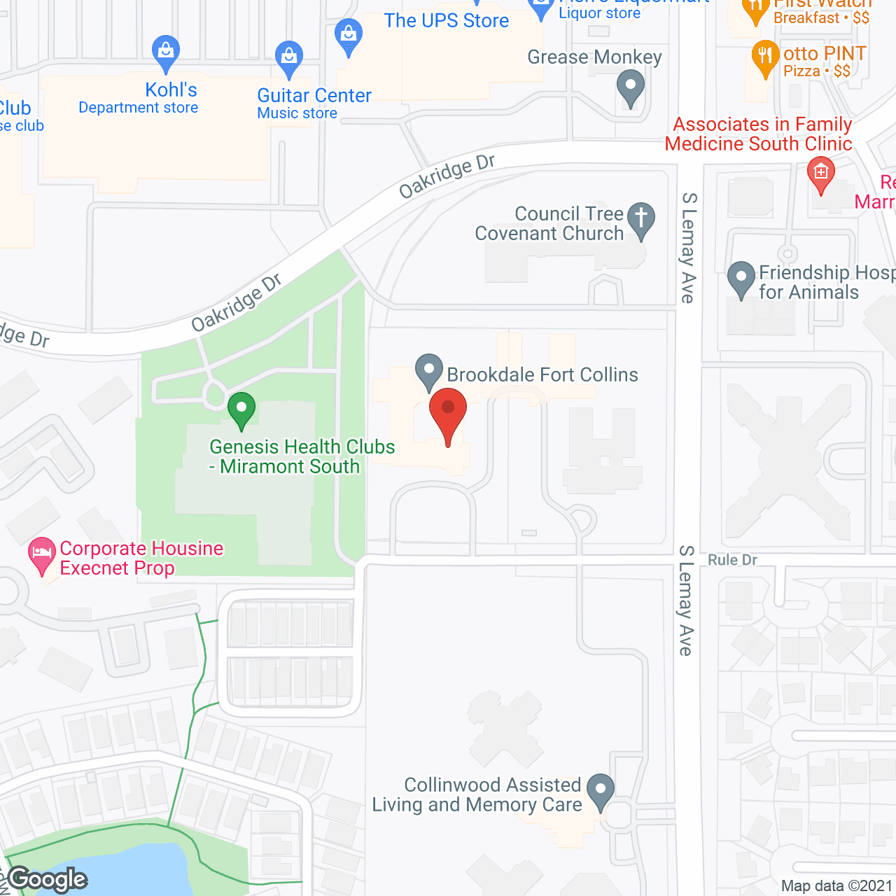 Brookdale Fort Collins Assisted Living in google map