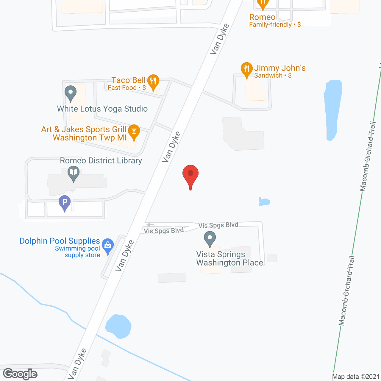 Vista Springs Washington Place in google map
