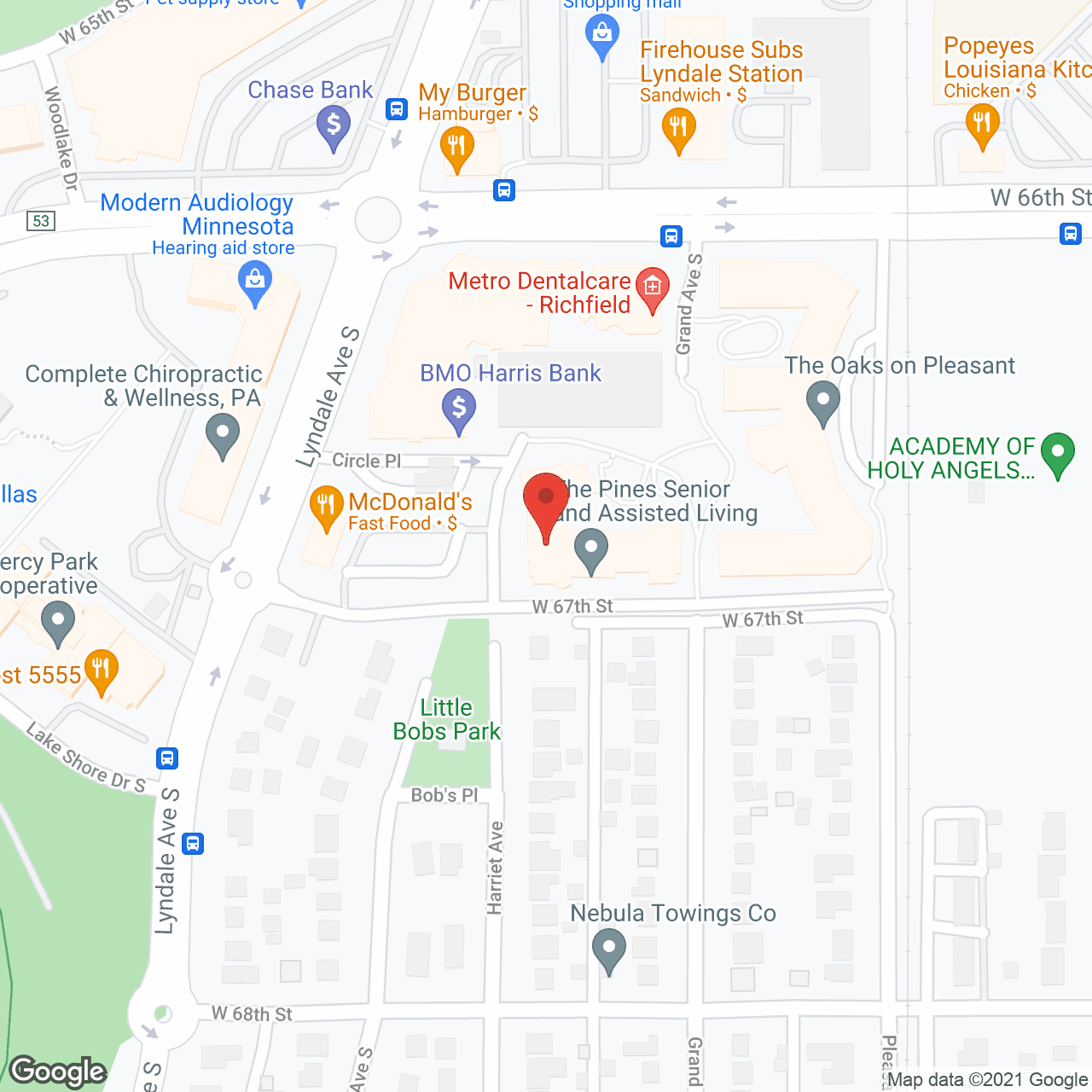 Pines Assisted Living in google map