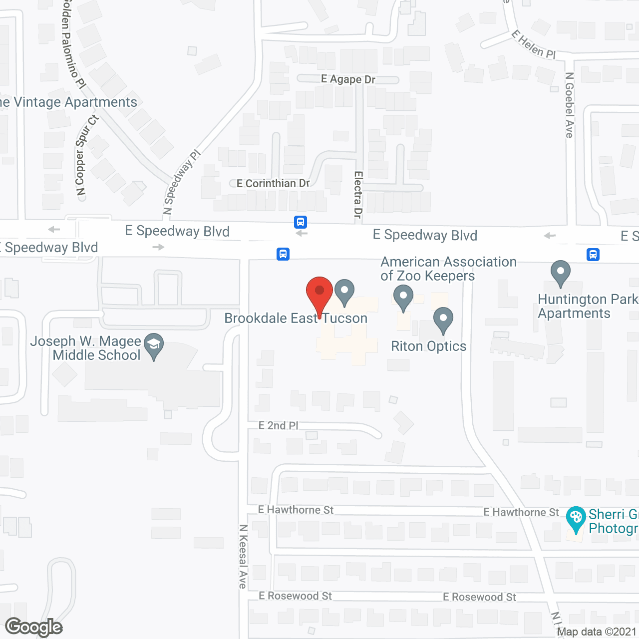 Brookdale East Tucson in google map
