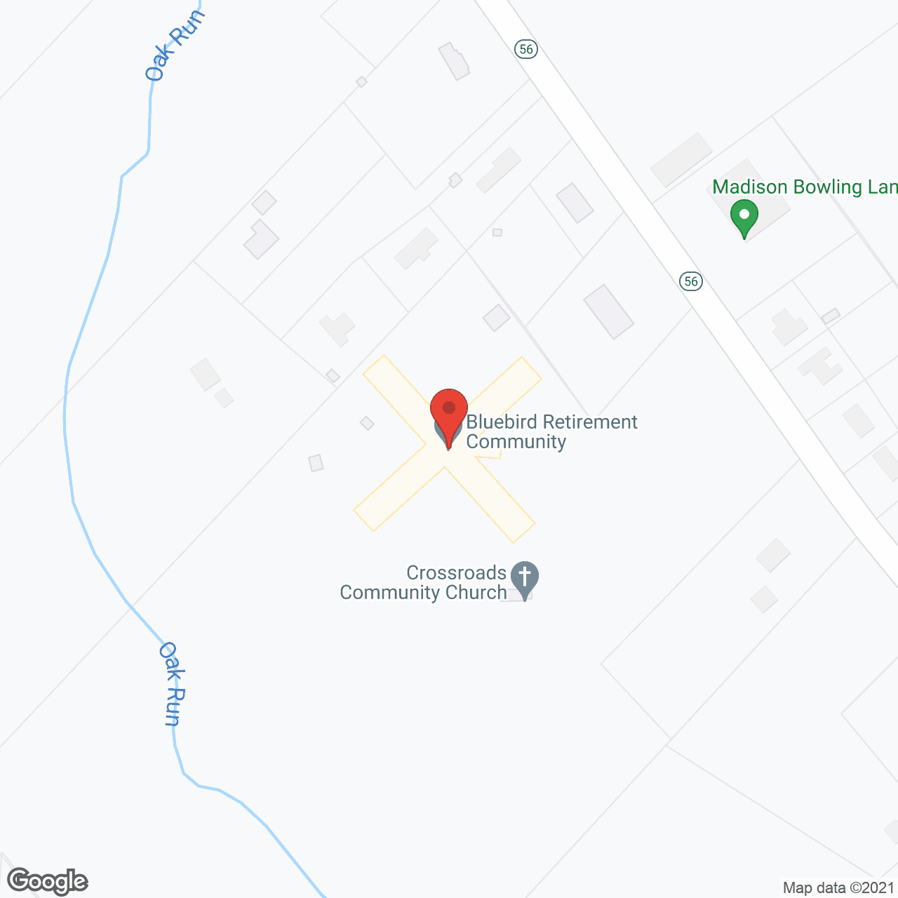 Bluebird Retirement Community in google map