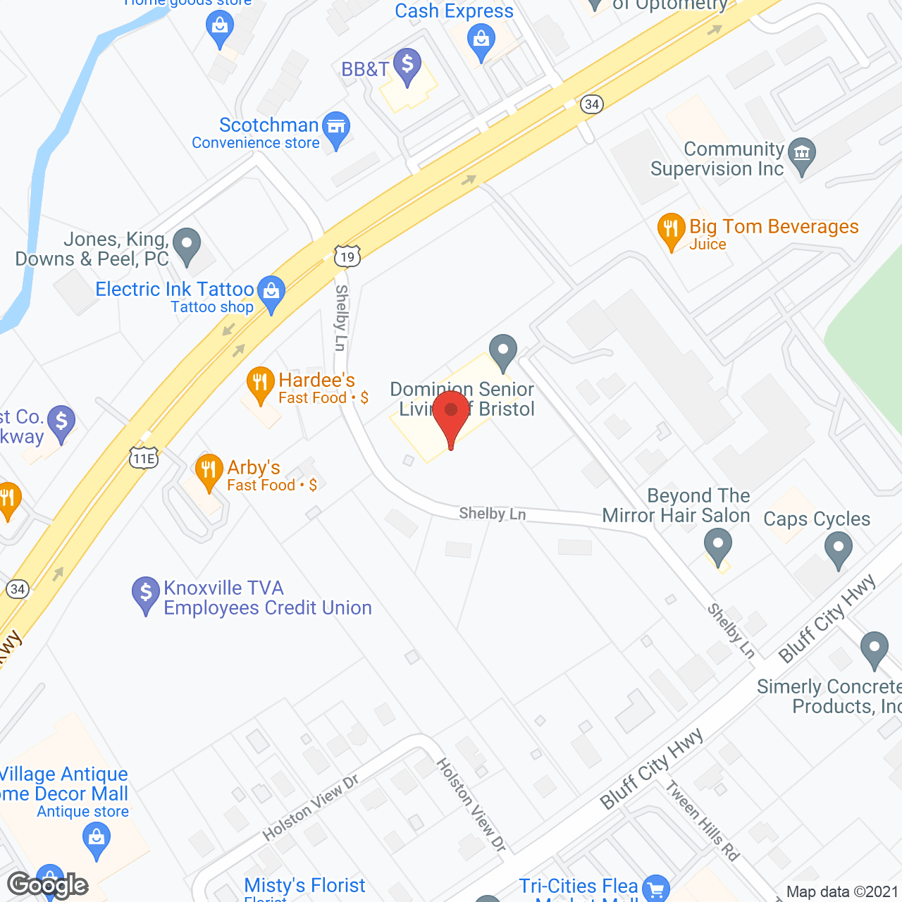 Dominion Senior Living Bristol in google map