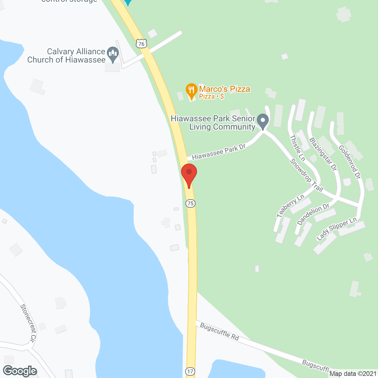 Hiawassee Park in google map