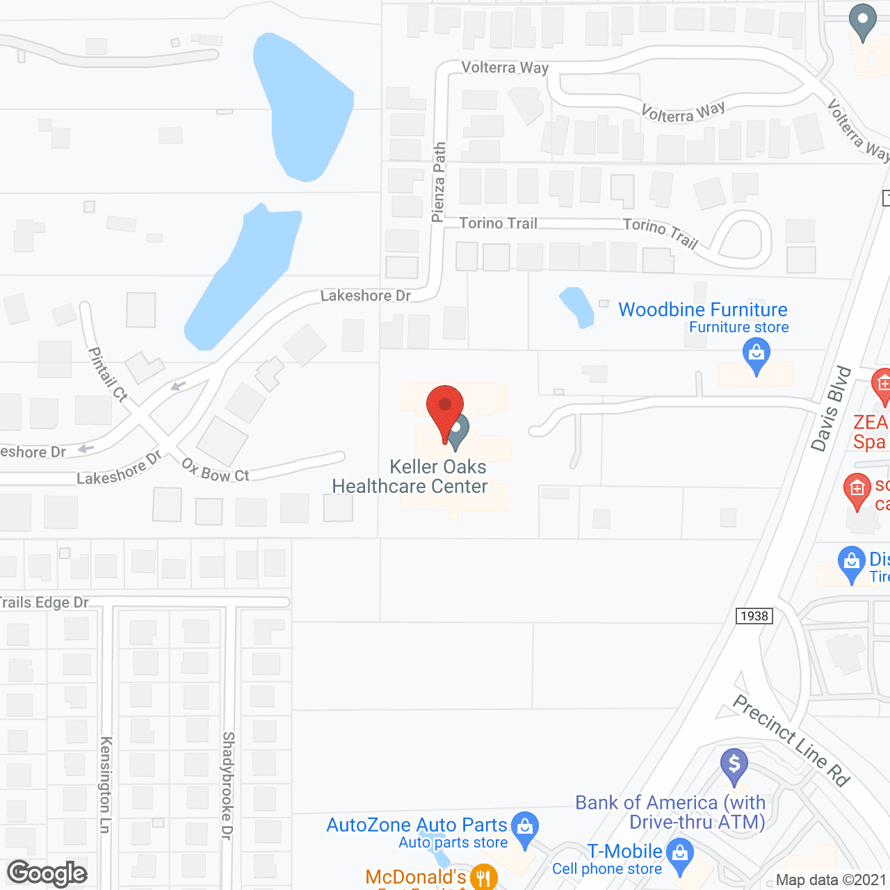 Keller Oaks Healthcare Center in google map