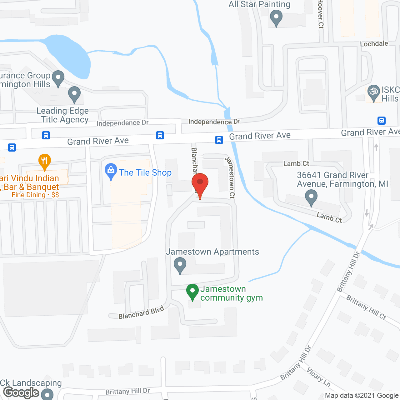 Jamestown Clf in google map