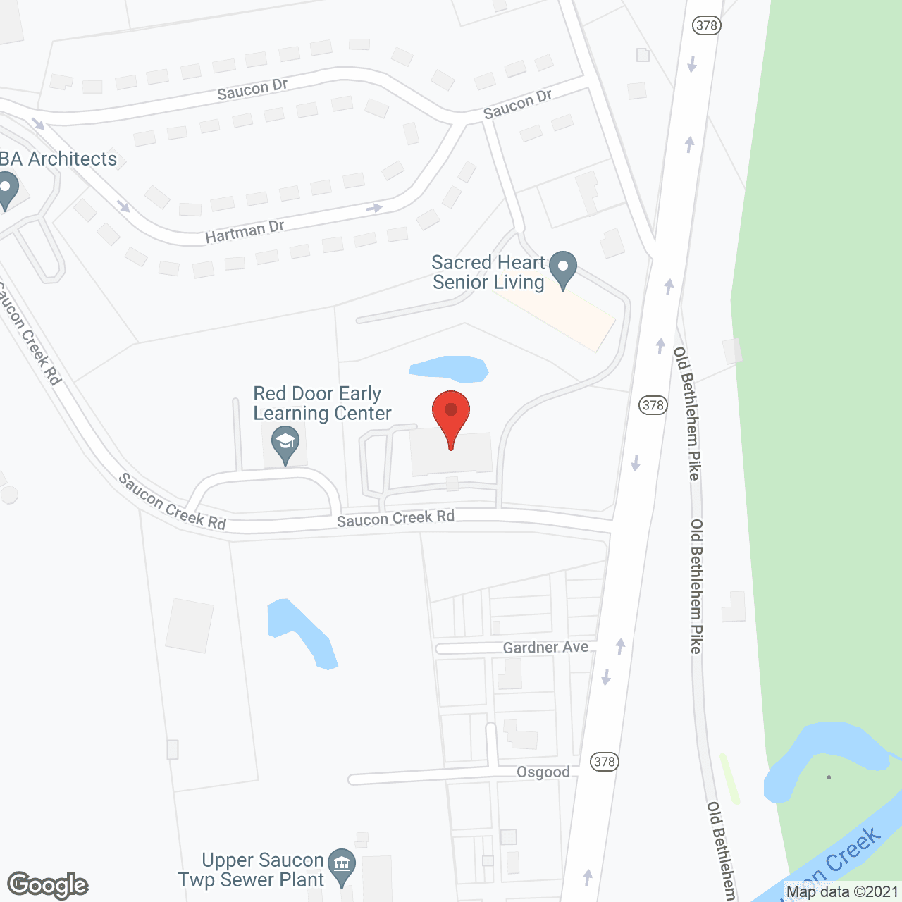 Sacred Heart Senior Living by Saucon Creek II in google map