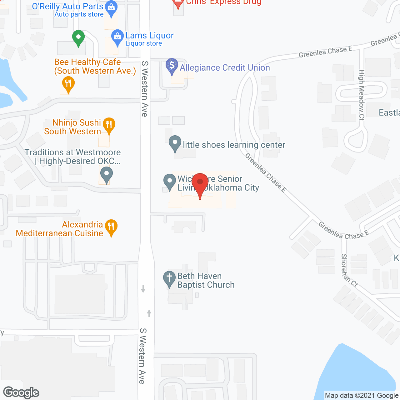 Wickshire Oklahoma City in google map