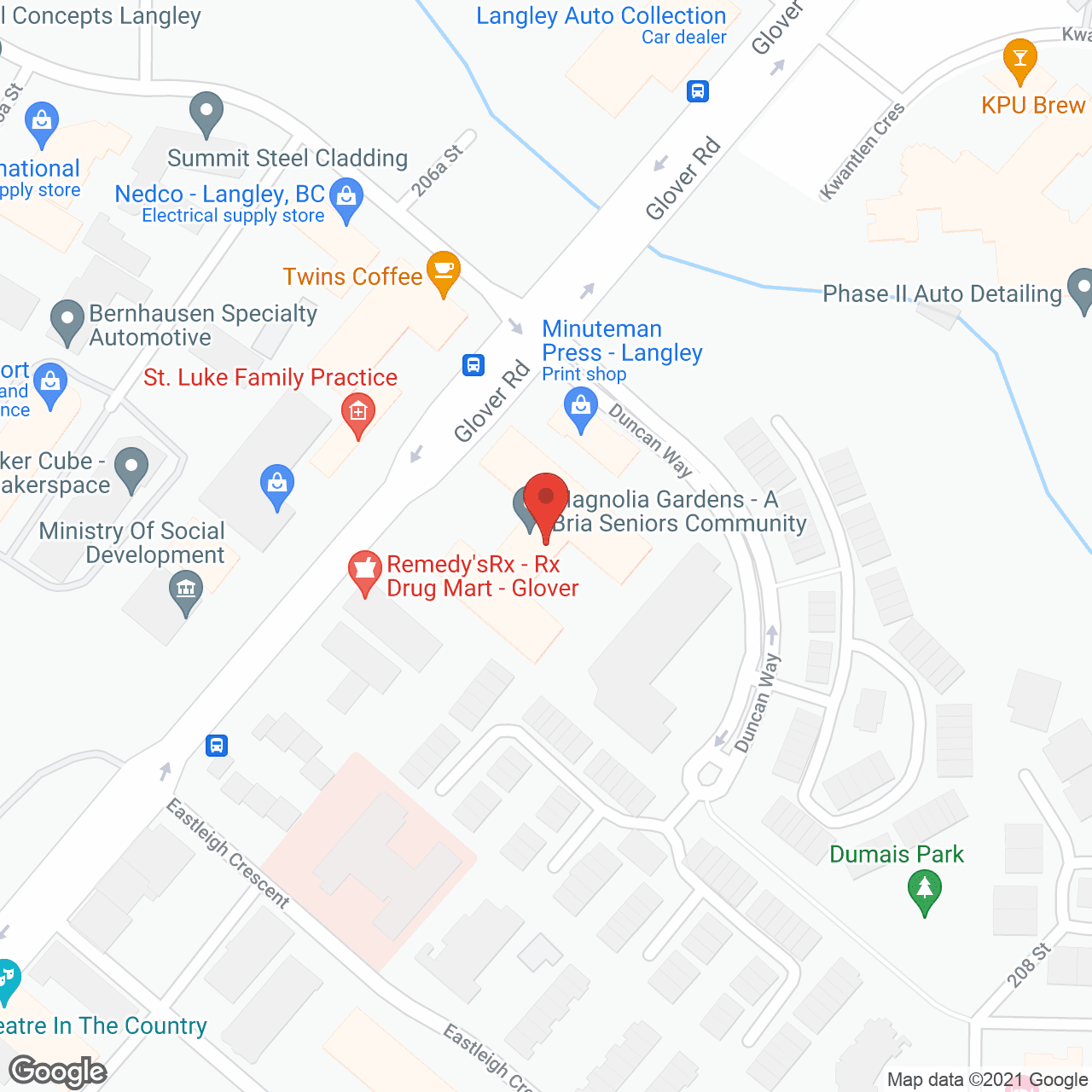 Magnolia Gardens in google map