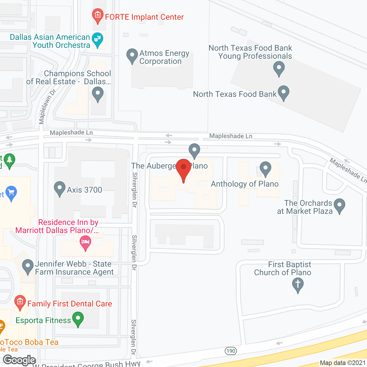 The Auberge at Plano in google map