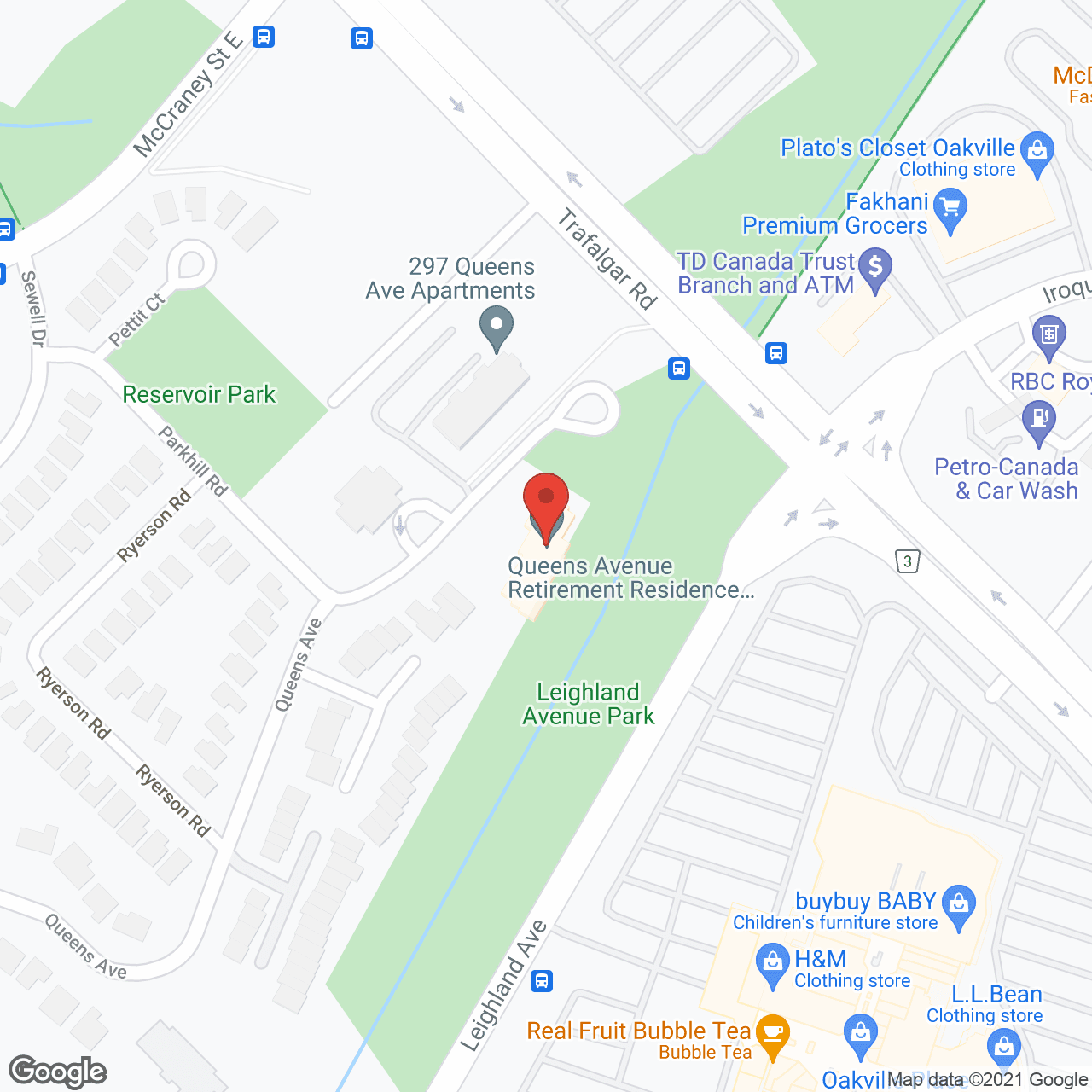 Queens Avenue Retirement in google map
