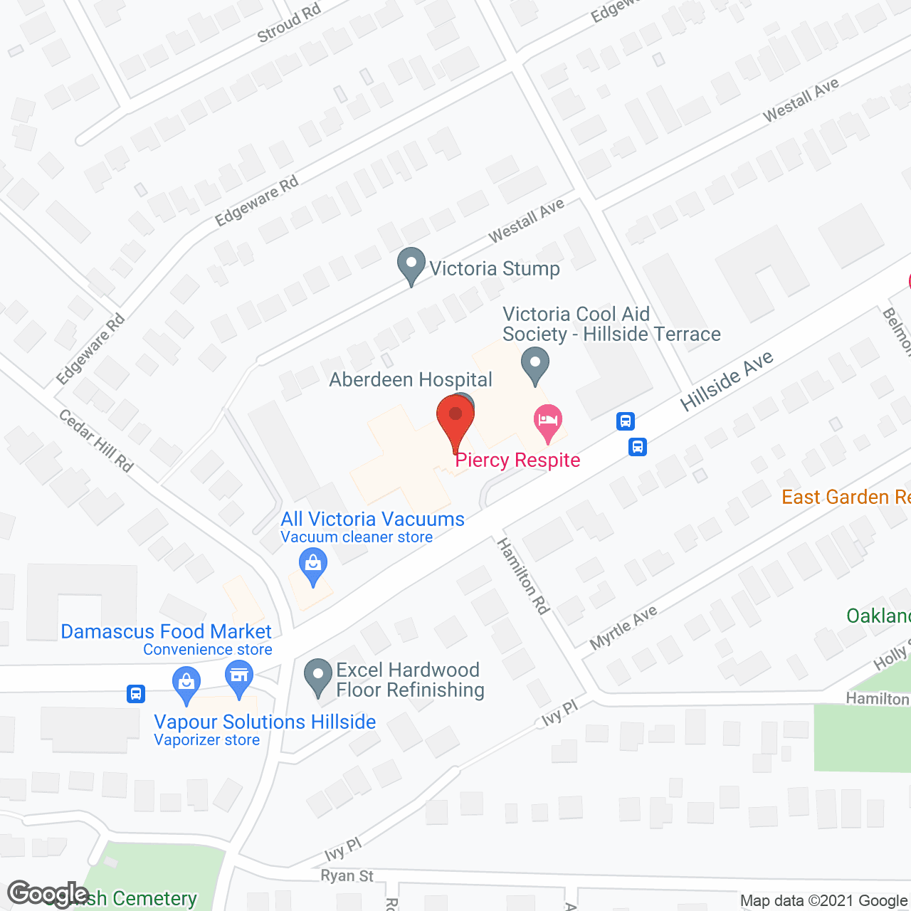 Aberdeen Hospital in google map