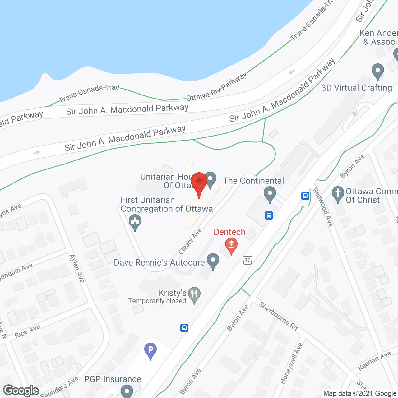 Unitarian House of Ottawa in google map