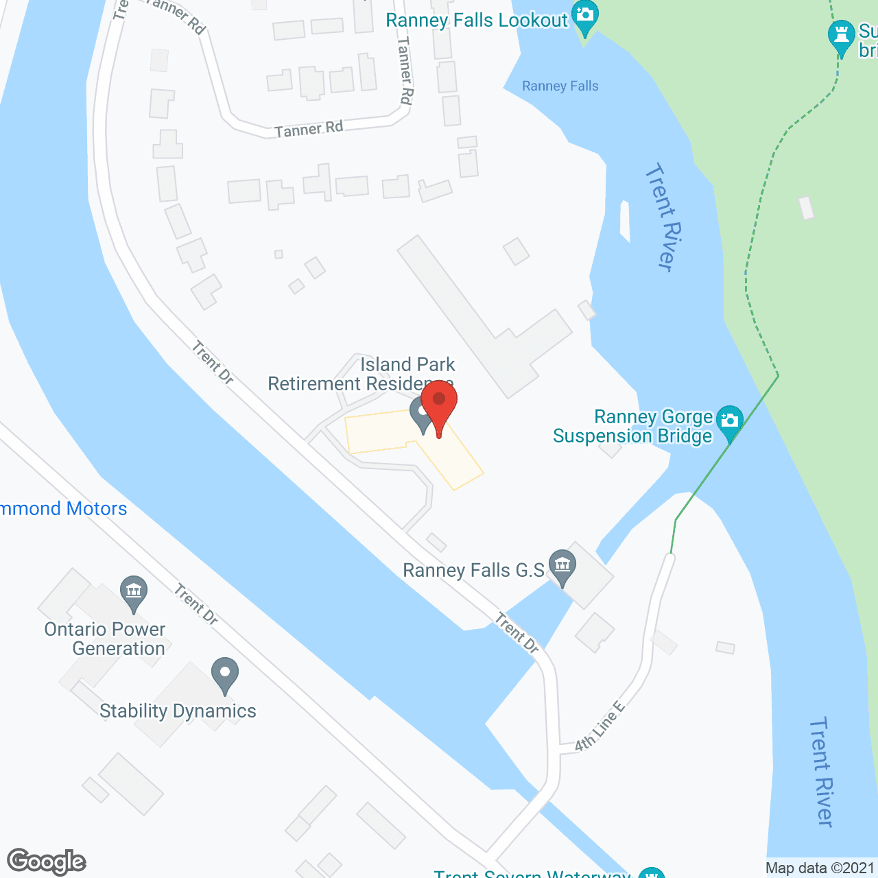 Island Park Retirement Community in google map