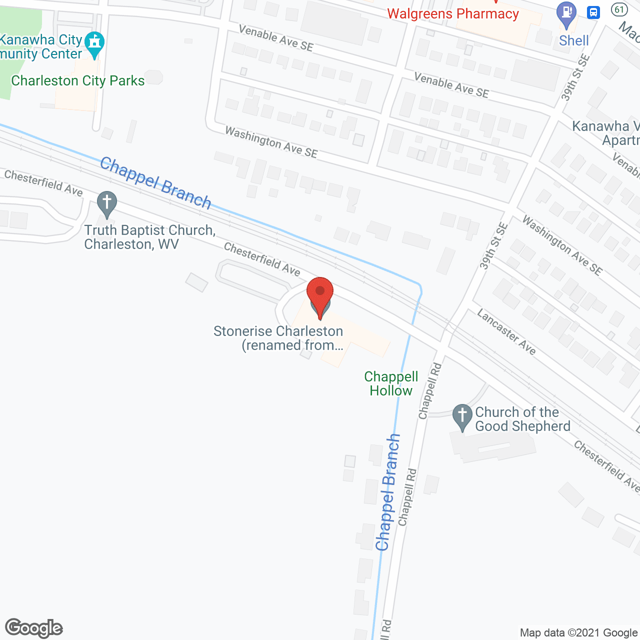 Stonerise Charleston in google map