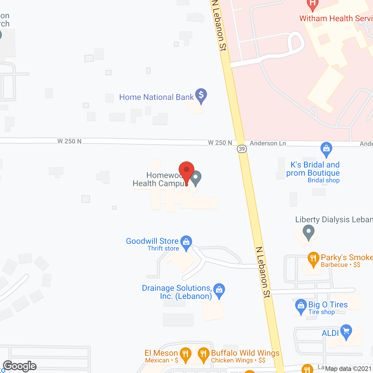 Homewood Health Campus in google map