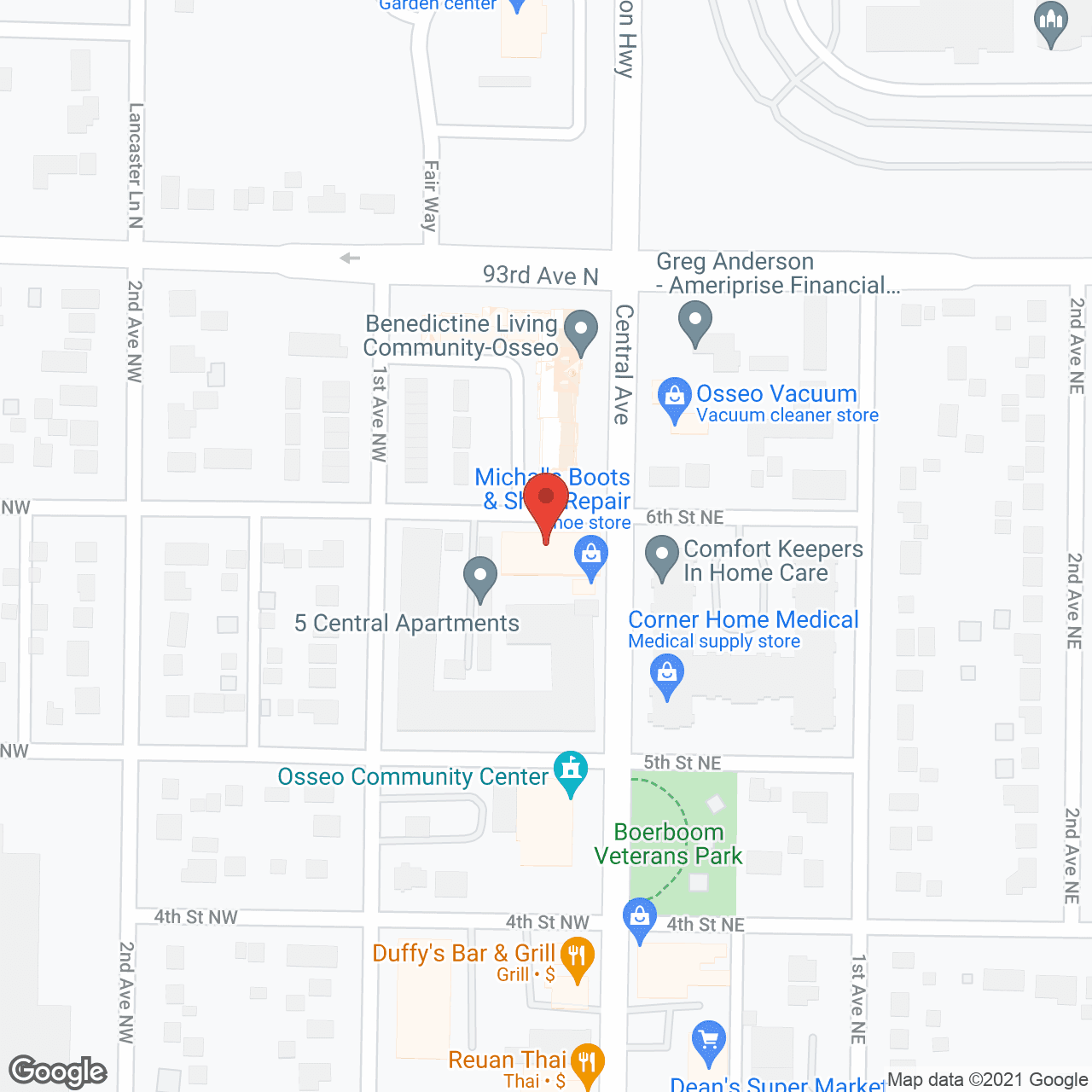 Osseo Commons in google map