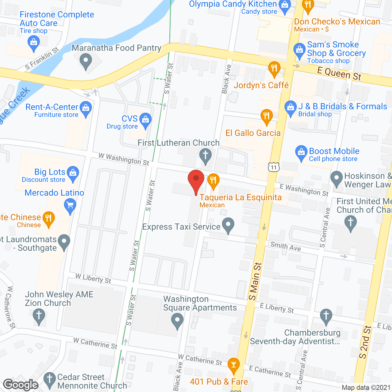 Washington Square in google map