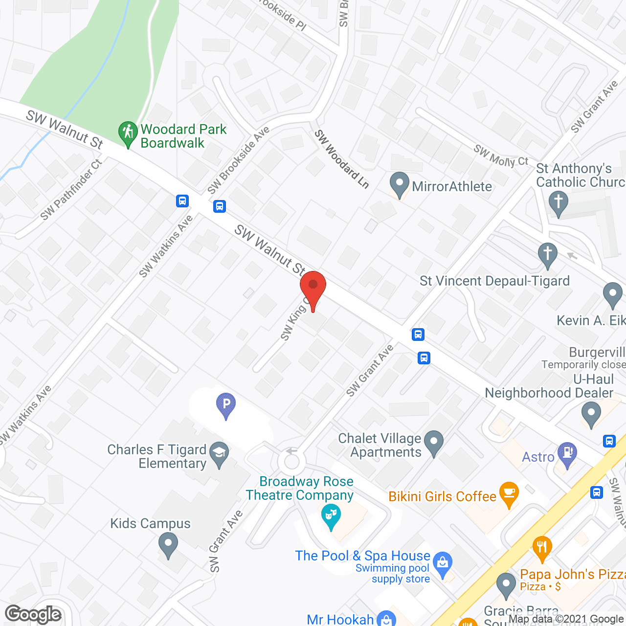 Tigardville in google map