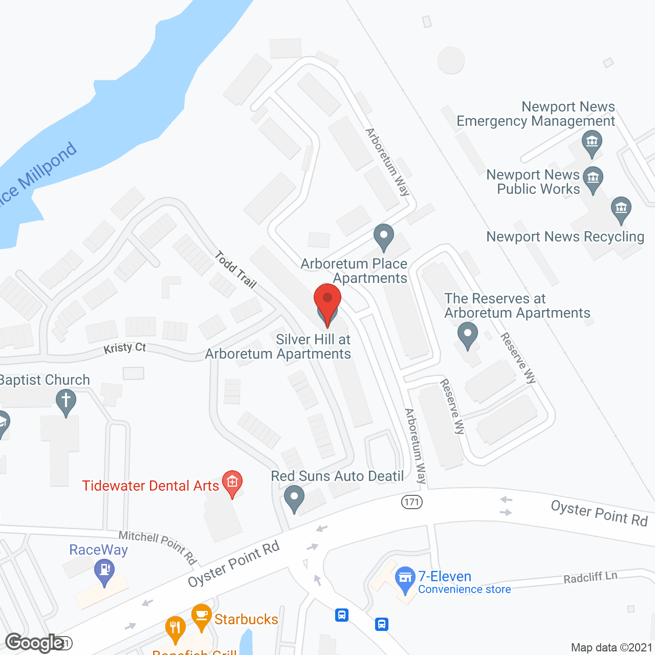 Silver Hill Apartments in google map