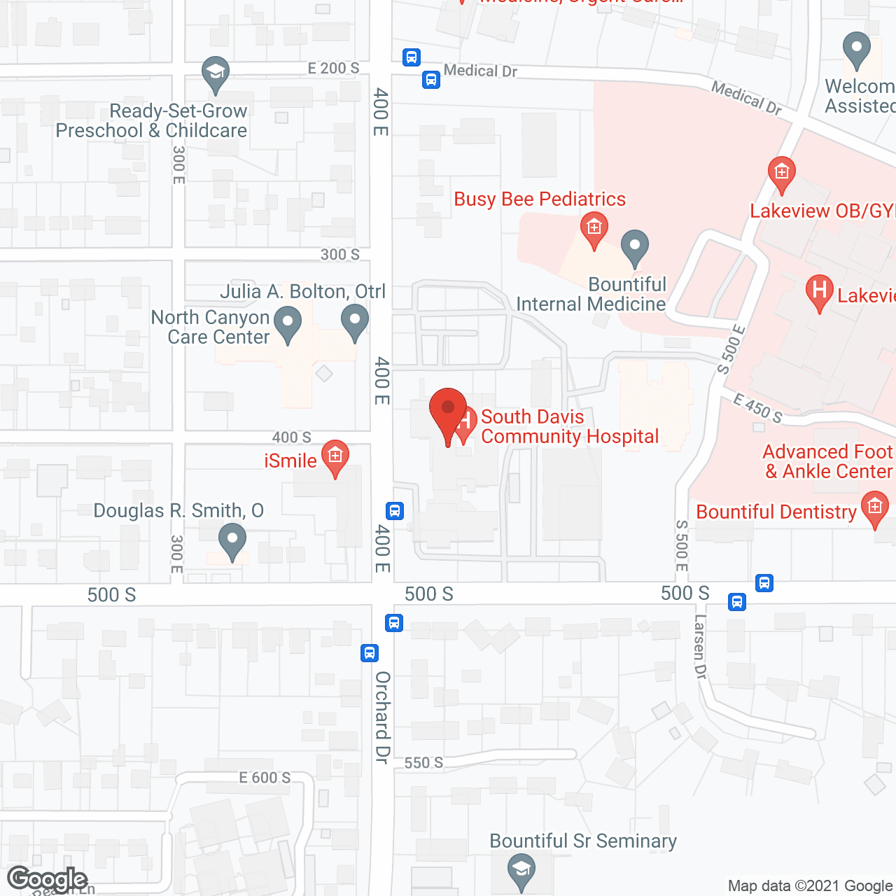 South Davis Community Hospital in google map