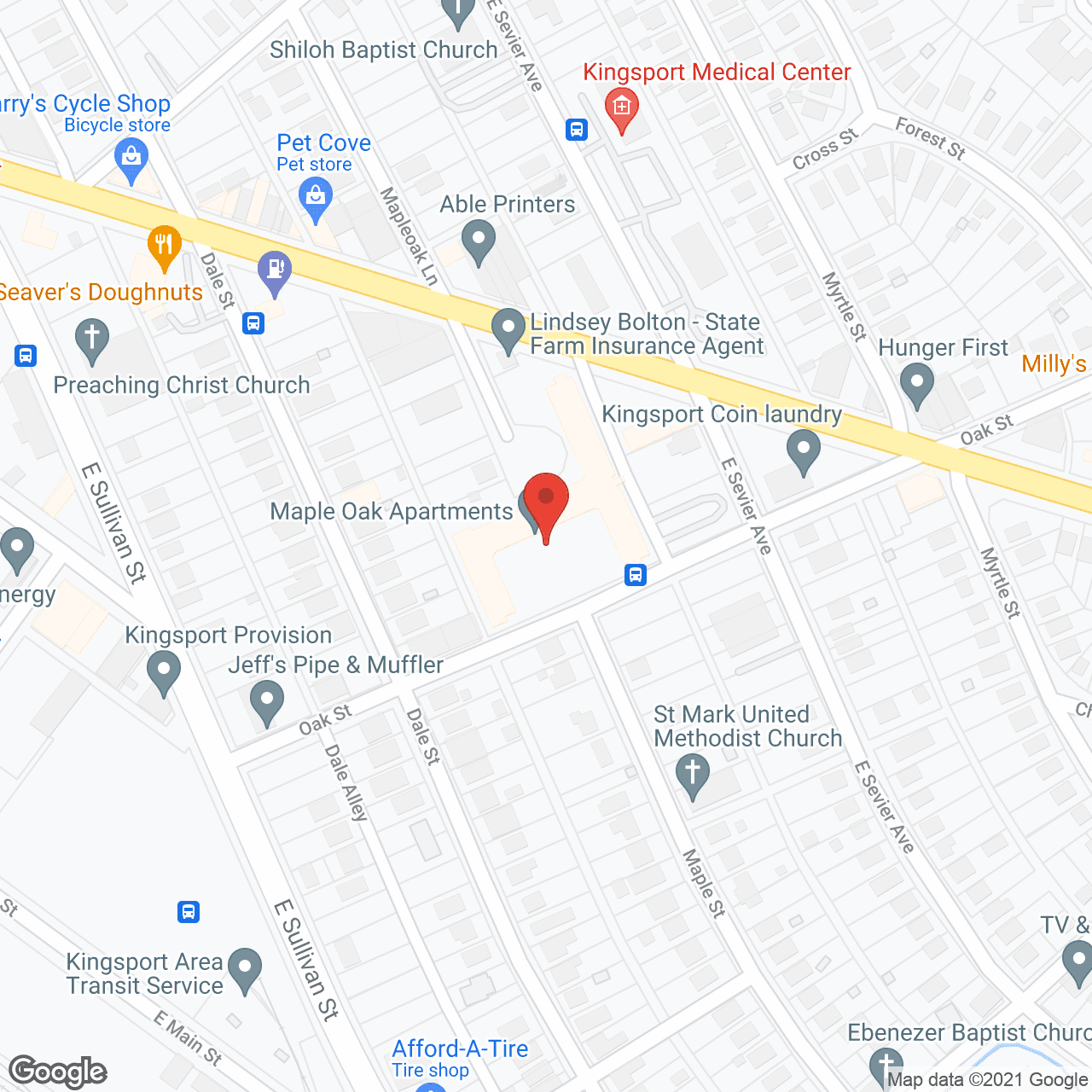 Maple Oak Apartments in google map