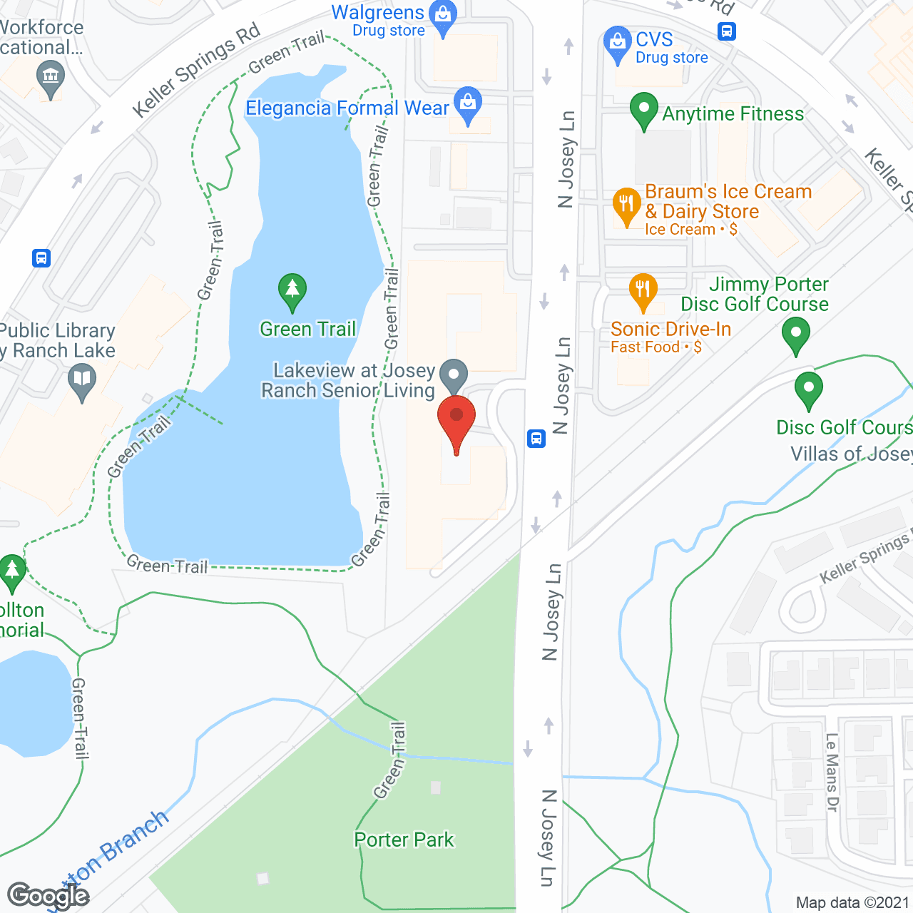 Lakeview at Josey Ranch Senior Living in google map