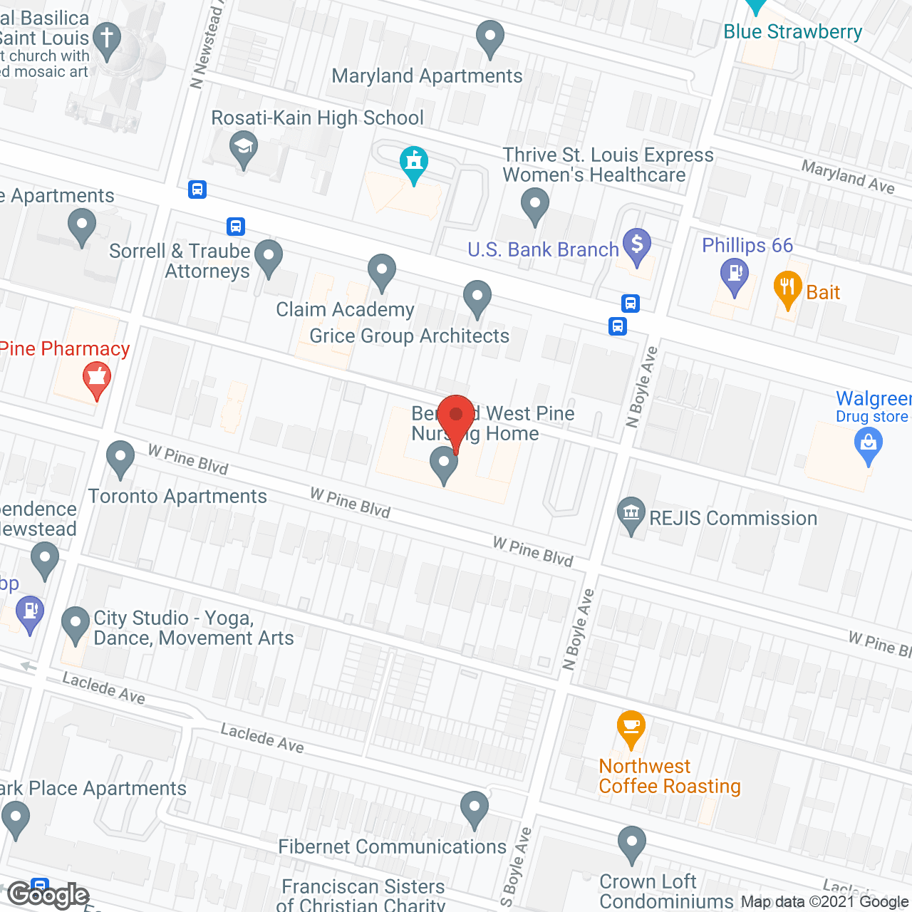 Bernard Care Center in google map