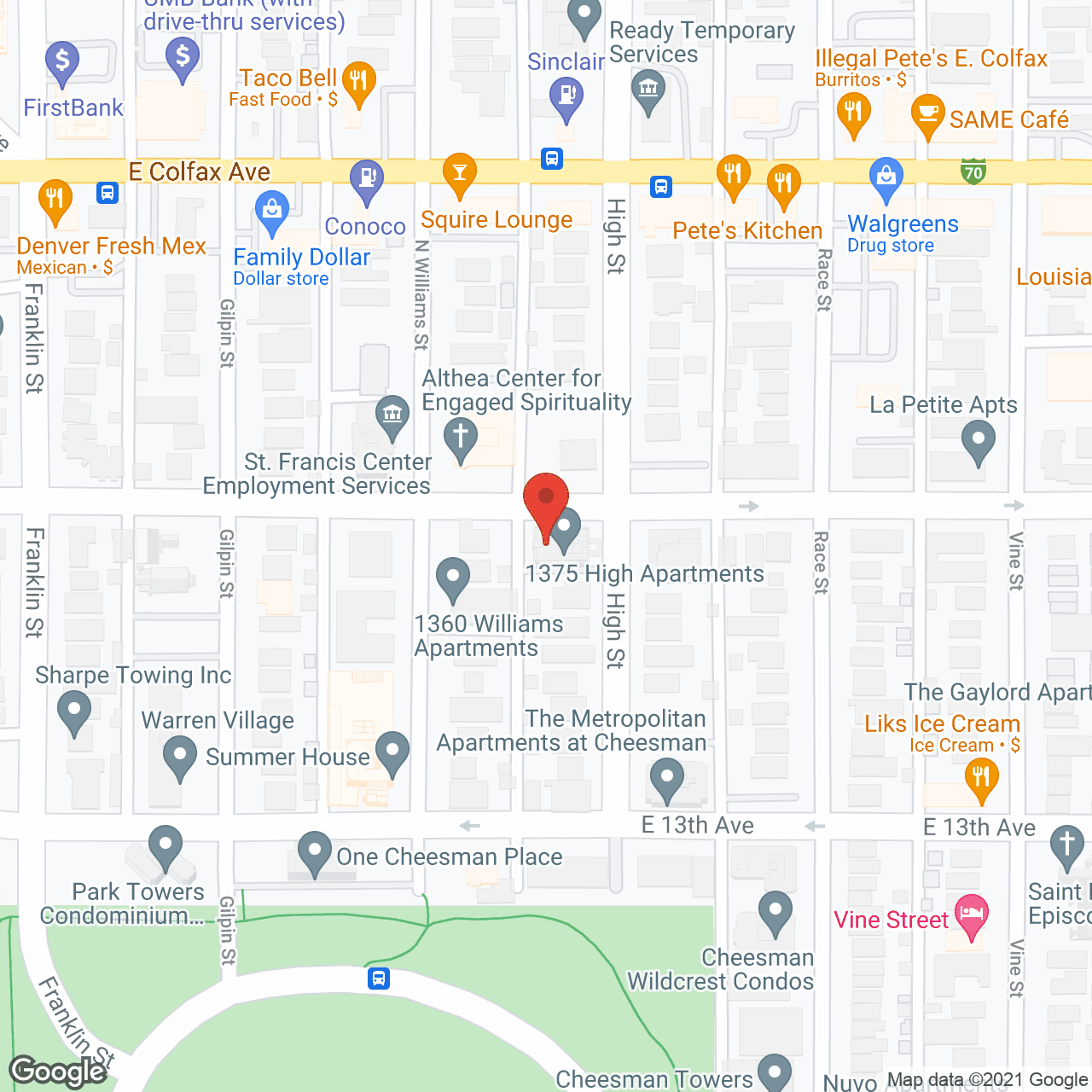 1375 High Street in google map