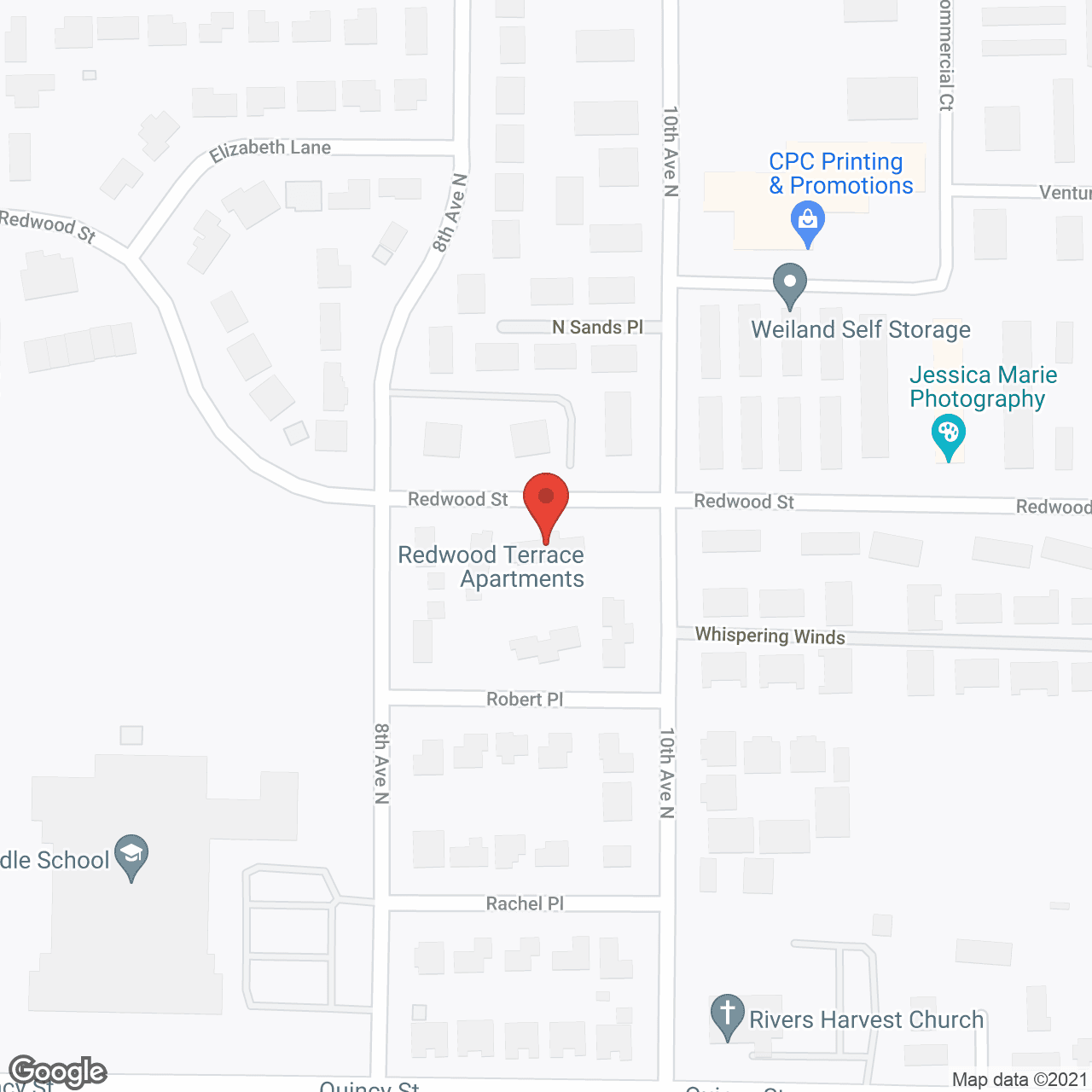 Redwood Terrace in google map