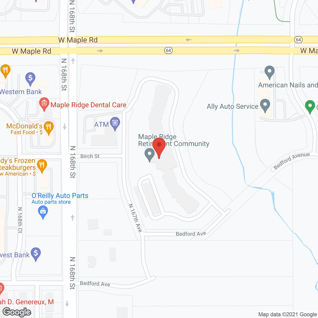 Maple Ridge Retirement Community in google map