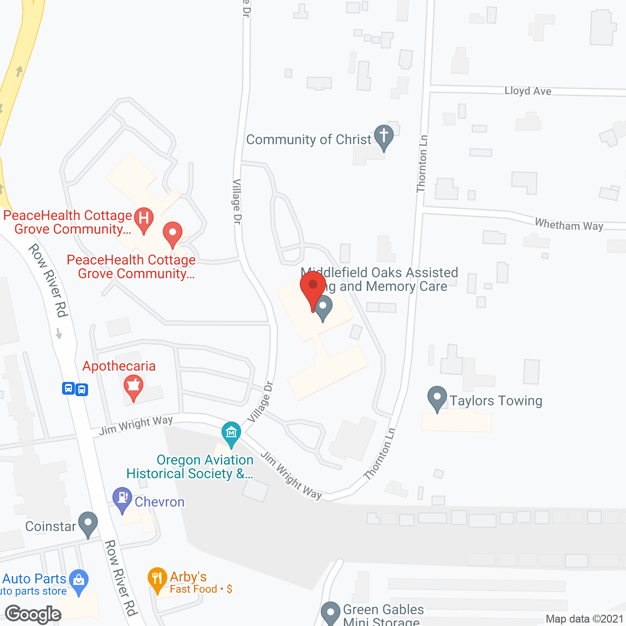 Middlefield Oaks in google map
