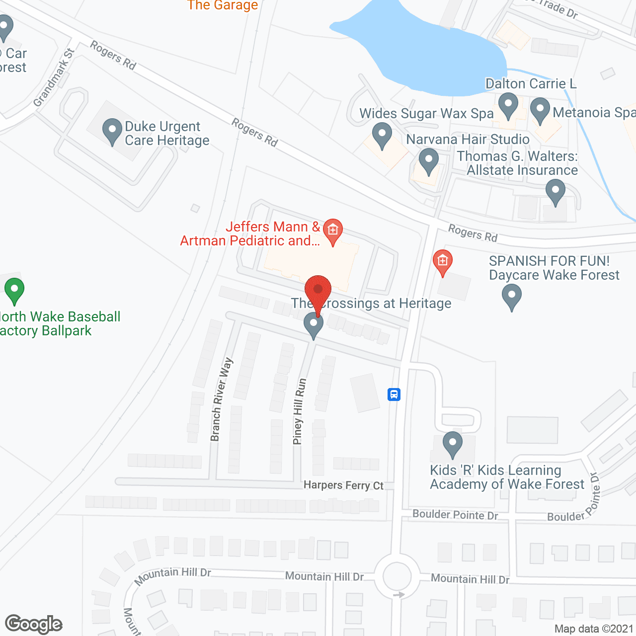 Crossings at Heritage in google map