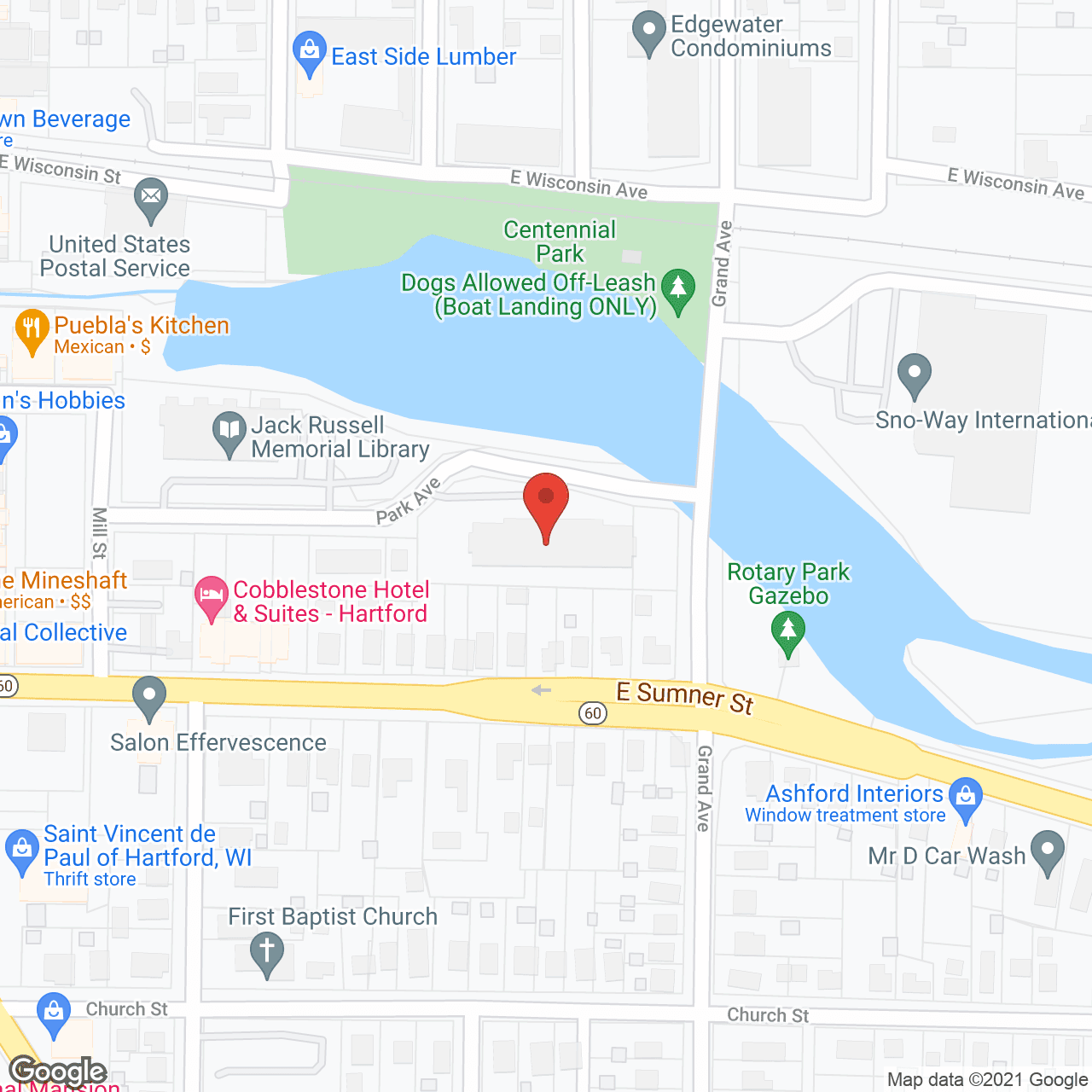 Parkside Village of Hartford in google map