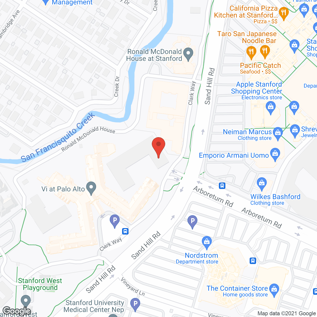 Vi at Palo Alto, a CCRC in google map