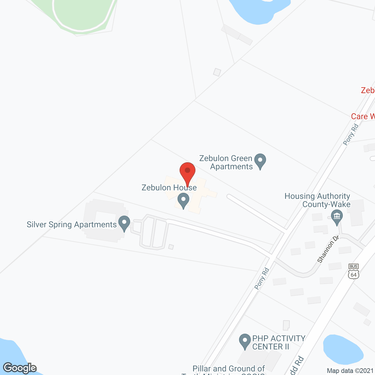 Zebulon House in google map