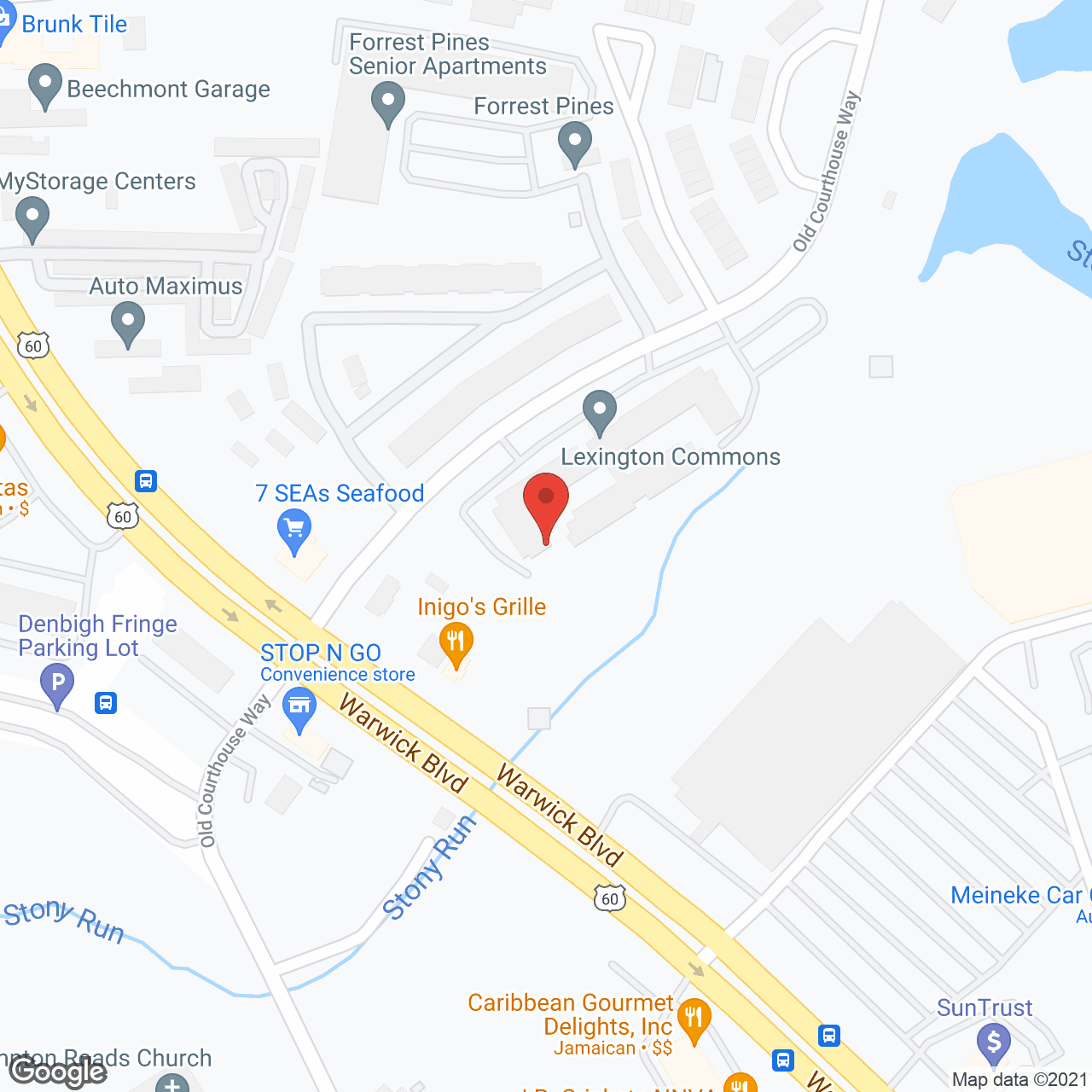Lexington Commons in google map