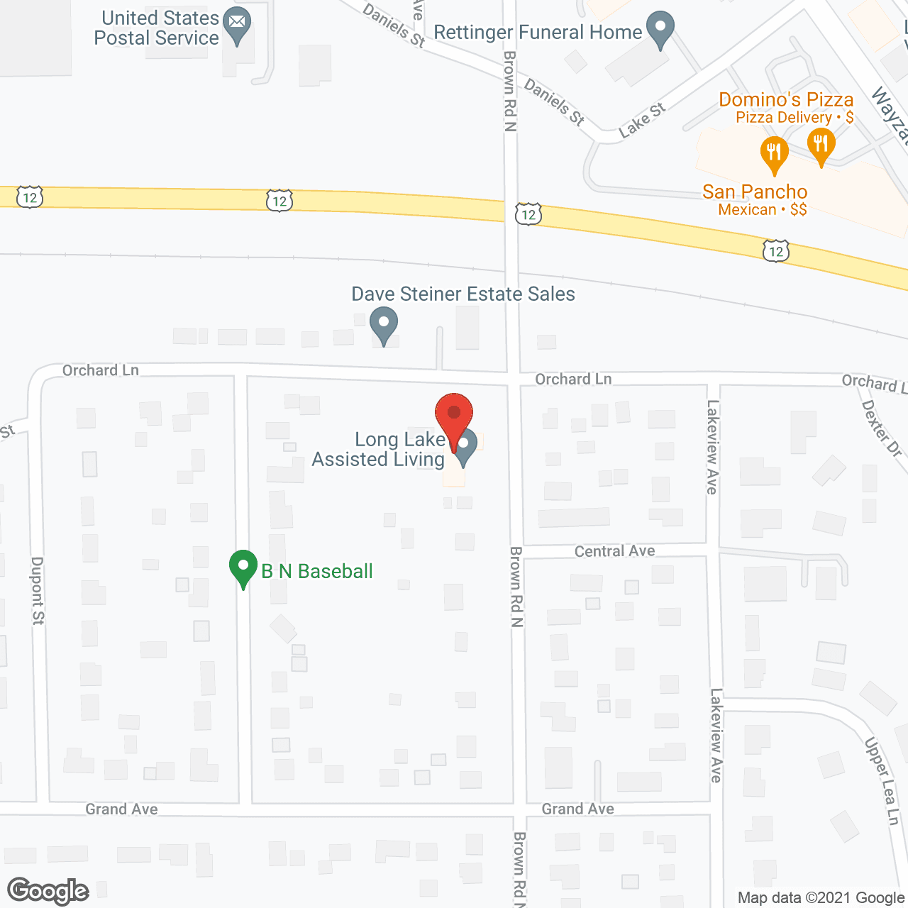 Long Lake Assisted Living in google map