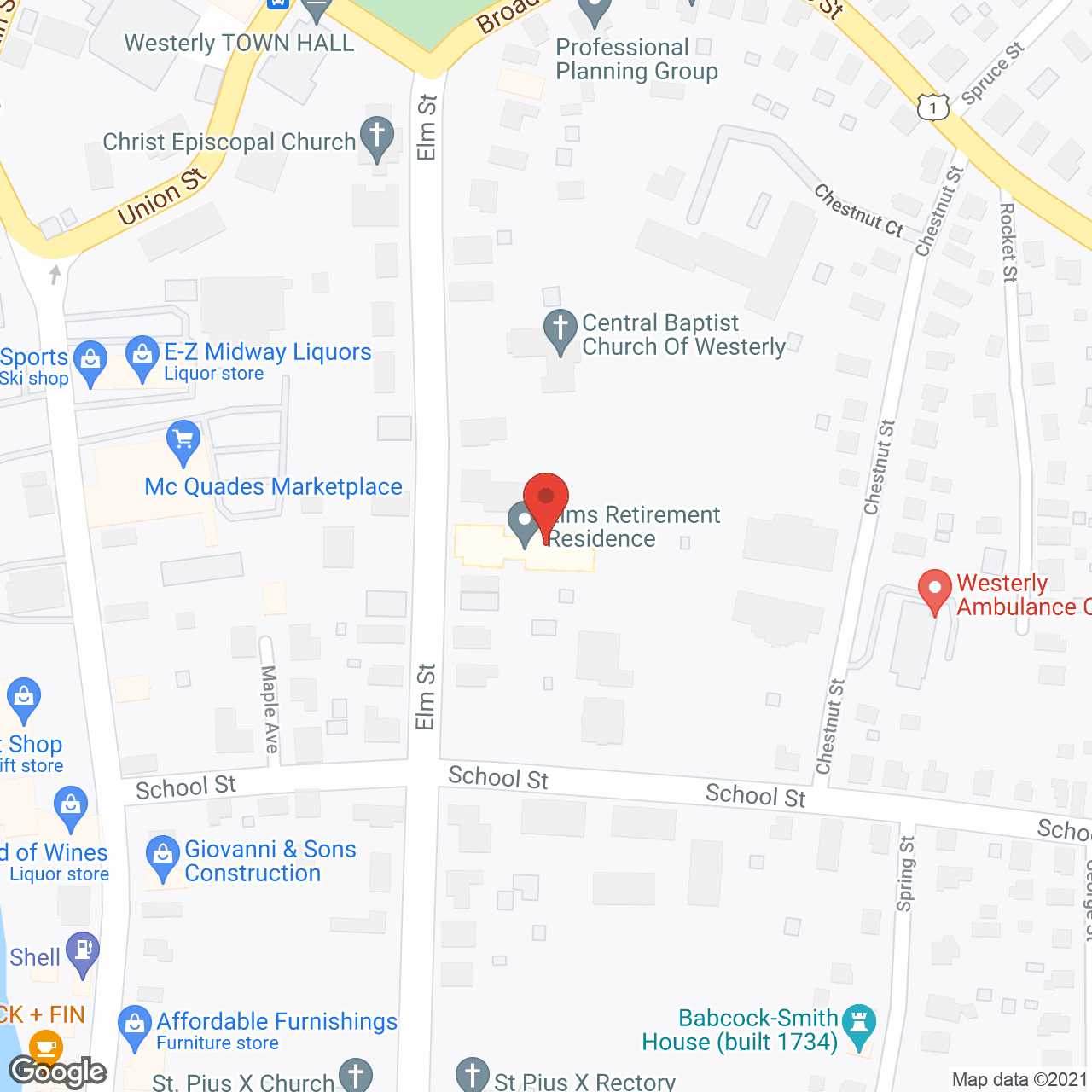 The Elms Retirement Residence in google map