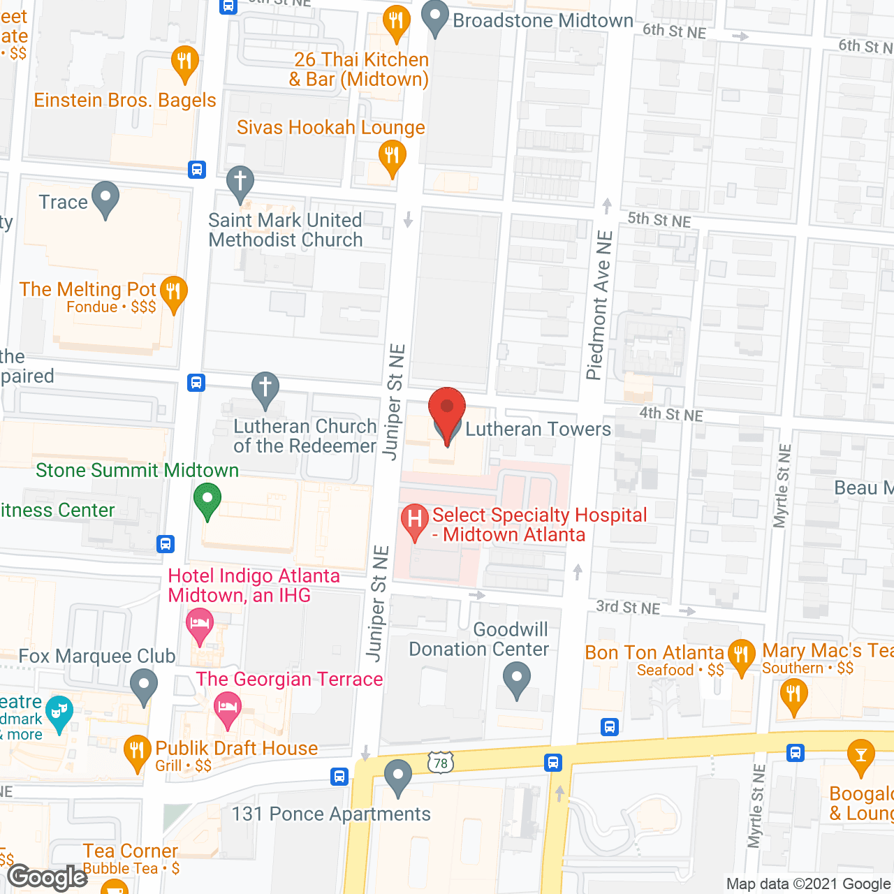 Lutheran Towers in google map